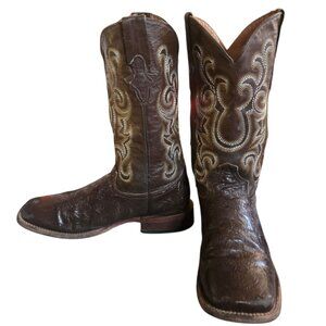 Ferrini Cowboy Boots Brown Mens 9.5 D Square Toe Cowhide Leather Western wear
